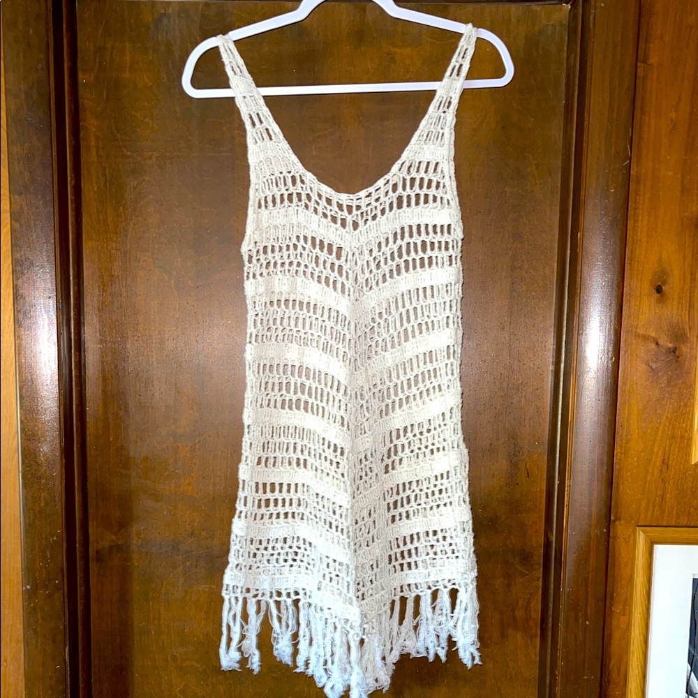 Crochet Fringe Cover-Up Dress